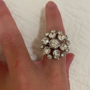 Silver large costume ring